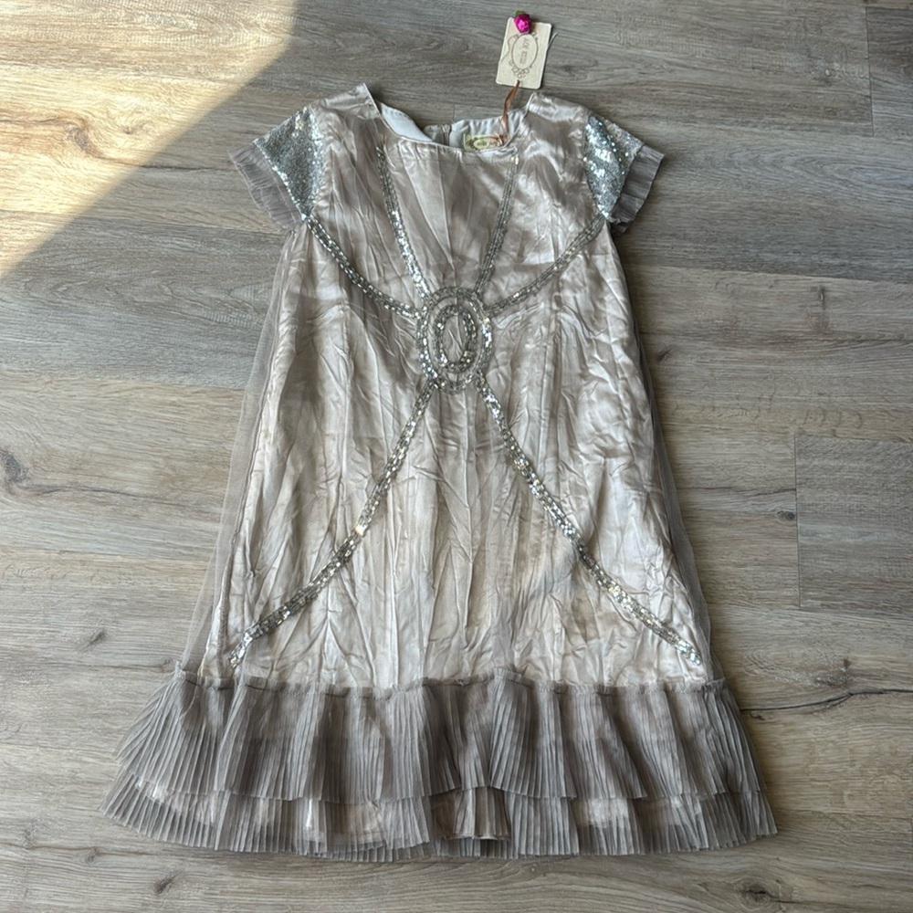 Dress/size 12/kids/girls/color silver/grey